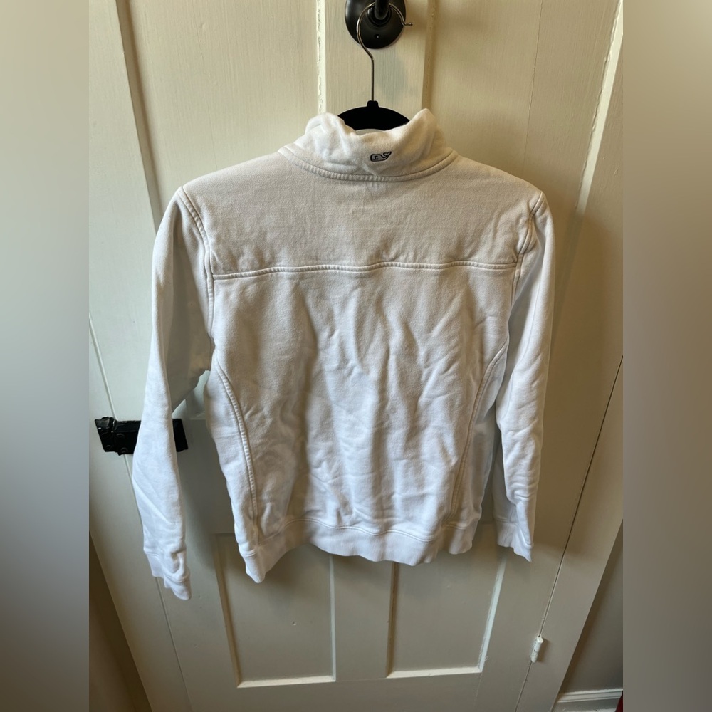 Vineyard Vines 100% Cotton White 1/4 Zip Sweater Medium - Picture 6 of 9